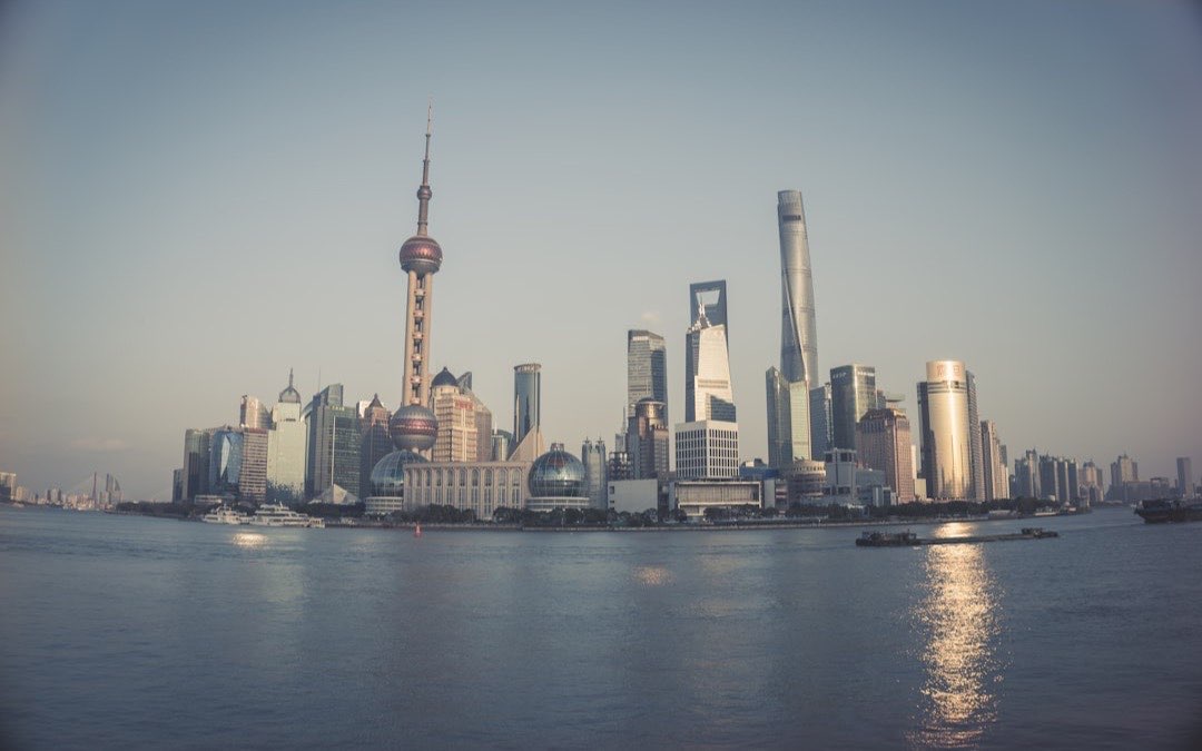 Shanghai skyline across the Huangpu River in daytime
